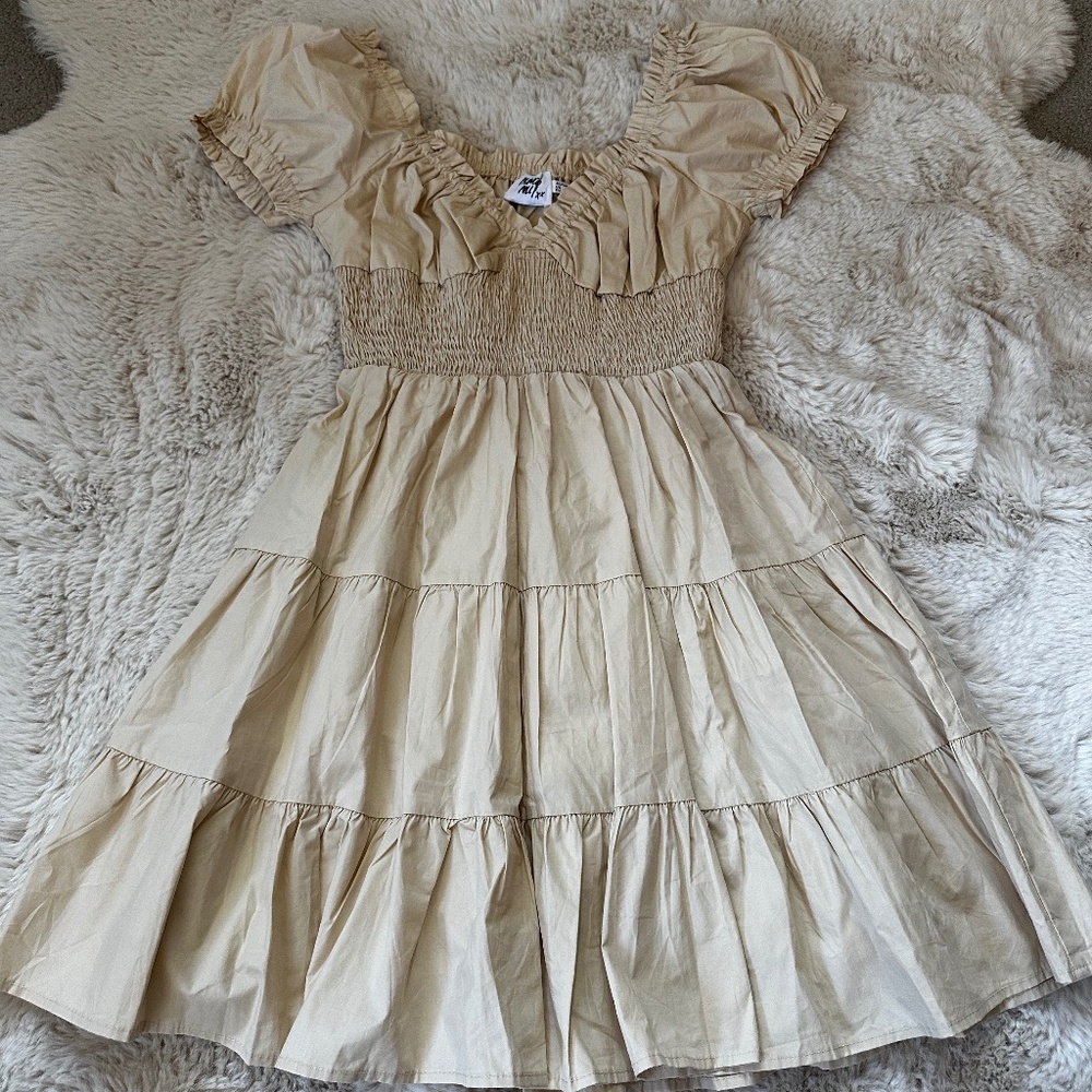 Princess Polly Daniela Mini Dress Tan